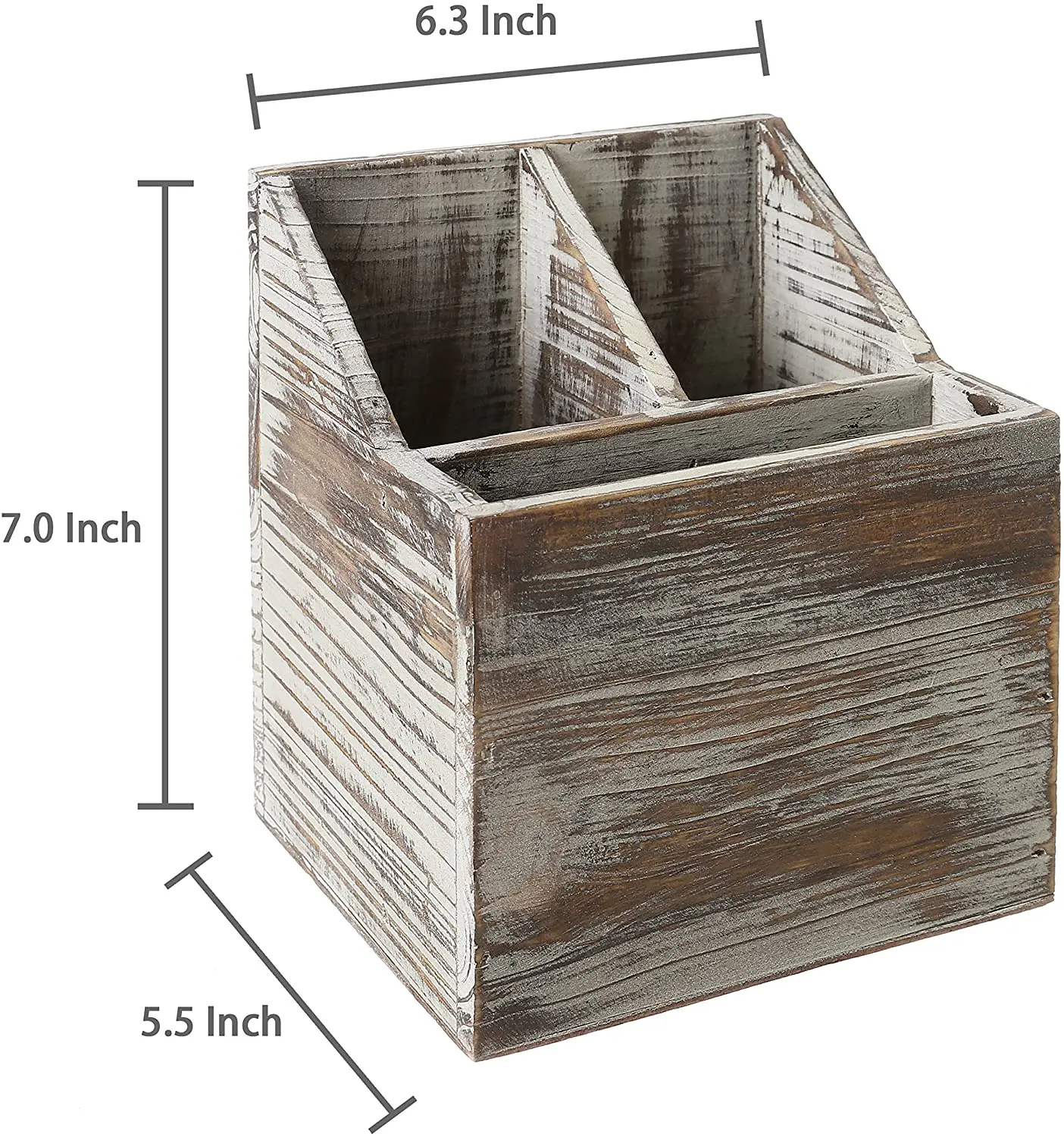 Wooden Kitchen Utentil Holder Crock, Large Vintage Countertop Caddy Box Size 15x 5 x 6.5 Inch