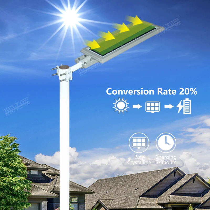 ALLTOP High Quality Aluminum Outdoor Integrated Street Lamp Waterproof Ip65 30w 60w 90w All in One LED Solar Street Light
