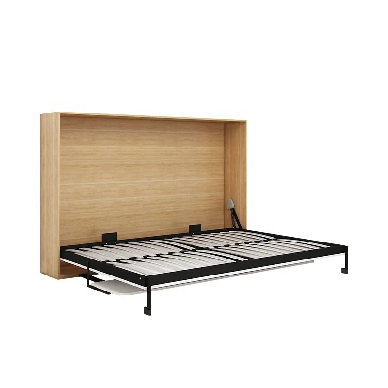 Guest Room Simple Double horizontal Wall Bed with a desk in customized size with color option