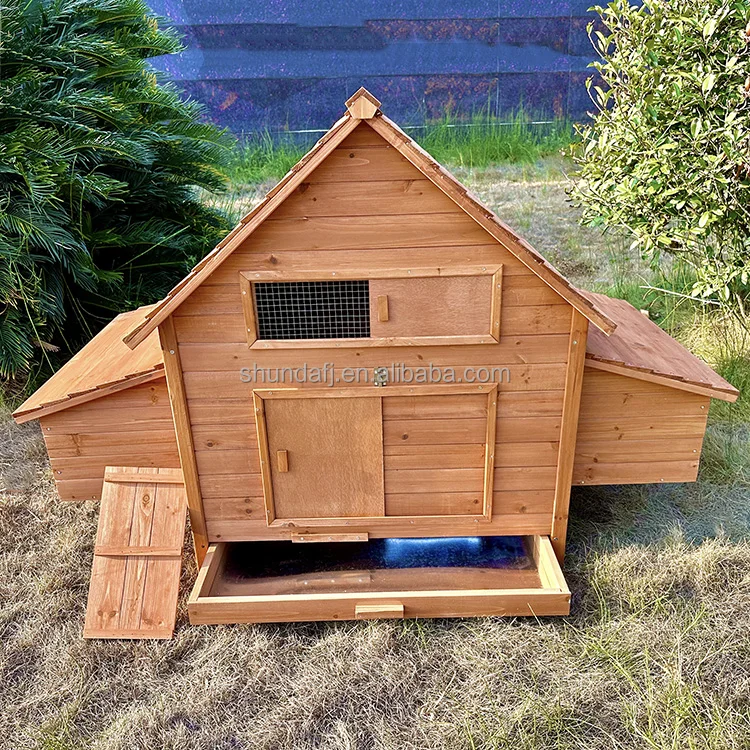 SDC002XL-D Easy Cleaning Wooden Chicken Coops hen house cage with Large Run Poultry Farm