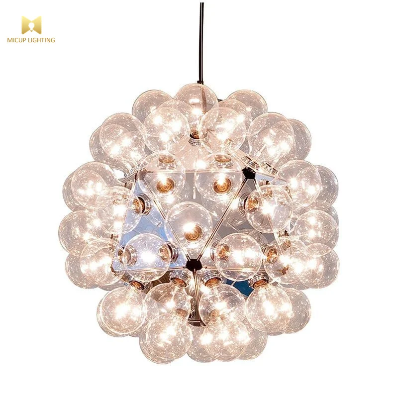 Simple New Design Italian Ceiling Pendant Light Transparent Bubble Chandelier for Living Room Lobby Hotel Decoration