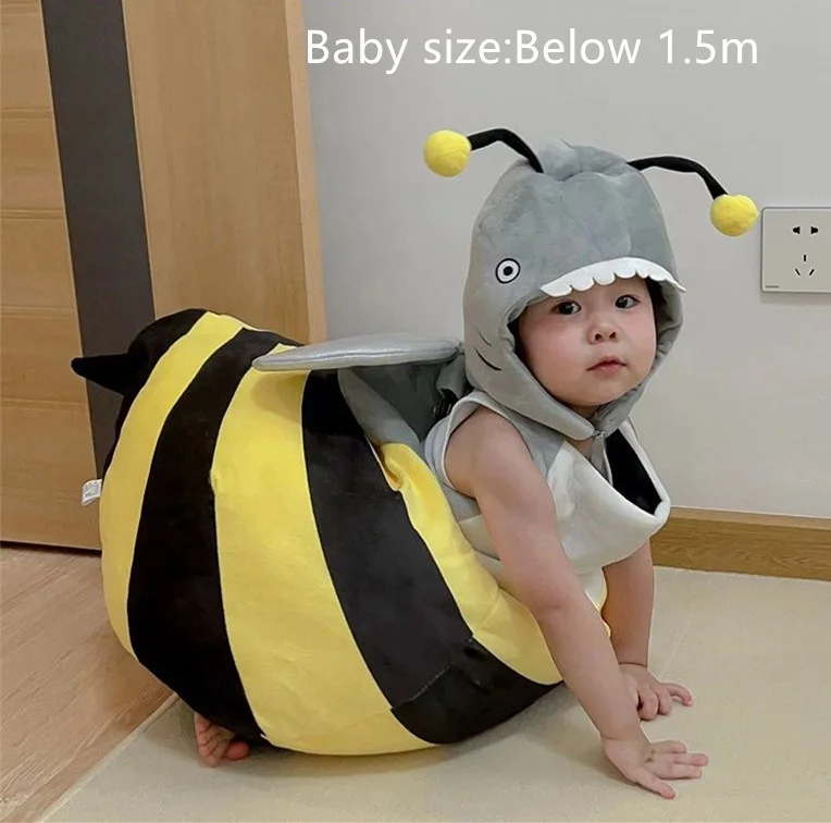 Shark Bee Costume Children Adult Novelty Animal Cosplay Cartoon Doll Suit Halloween Party Fancy Dress Accessories