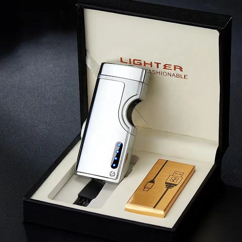 Jiaxin Popular Infrared Laser Induction Touch USB Dual Arc Lighter Dural Arc Electric Plasma Lighter Dual Arc Lighter Notch