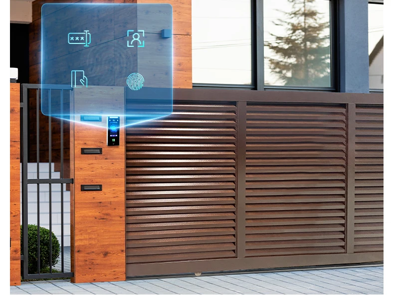 JHR Gates Remote Control Main Wall Design Automated Sliding Gate System Metal Modern Automatic Barrier Gate for House Aluminium
