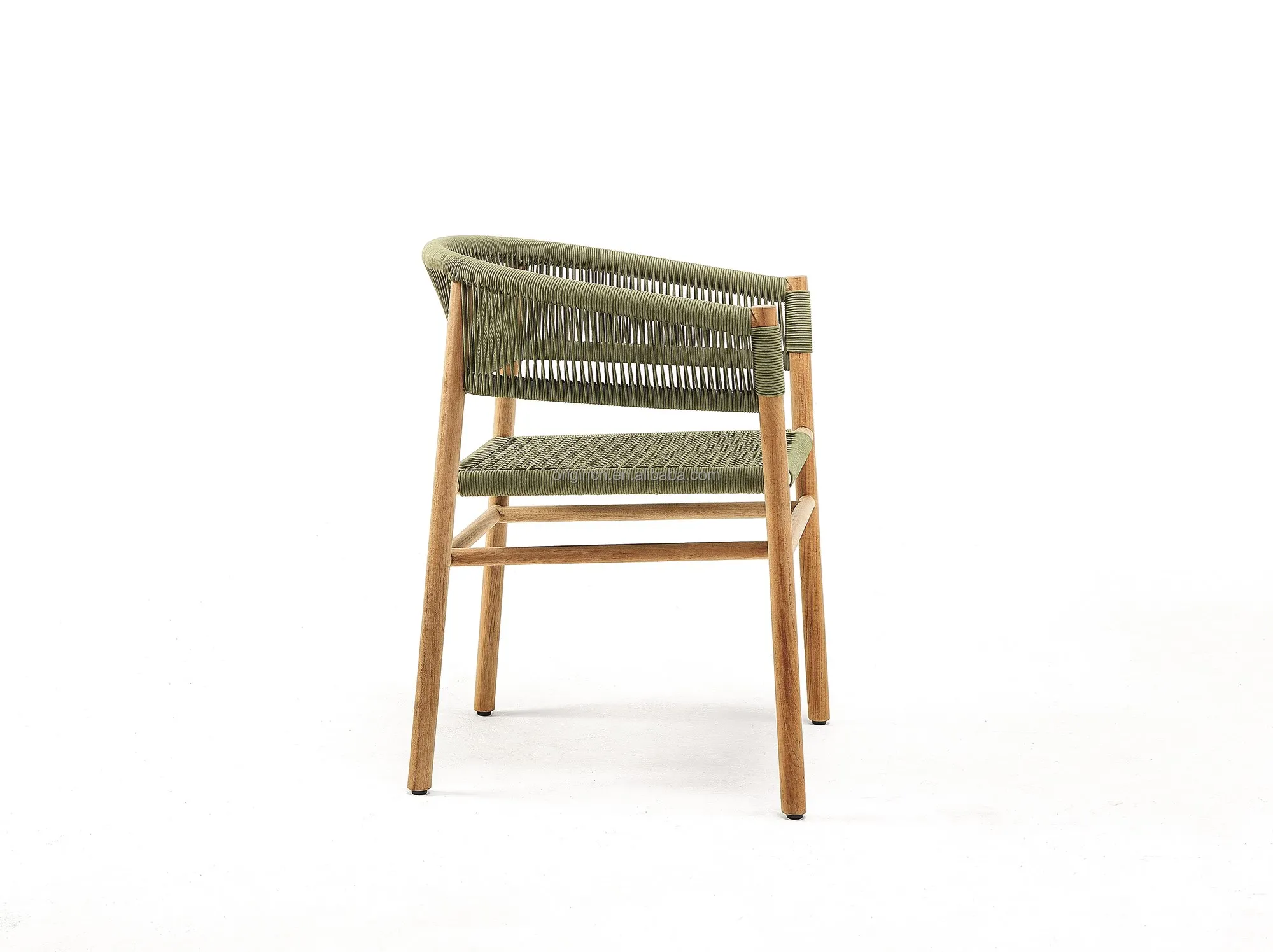 Teak and rope mixing style restaurant outdoor furniture garden wooden dining