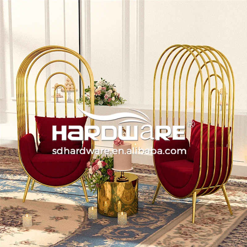 Stainless Steel Metal Furniture Modern Banquet Gold Elegant Wedding Chair