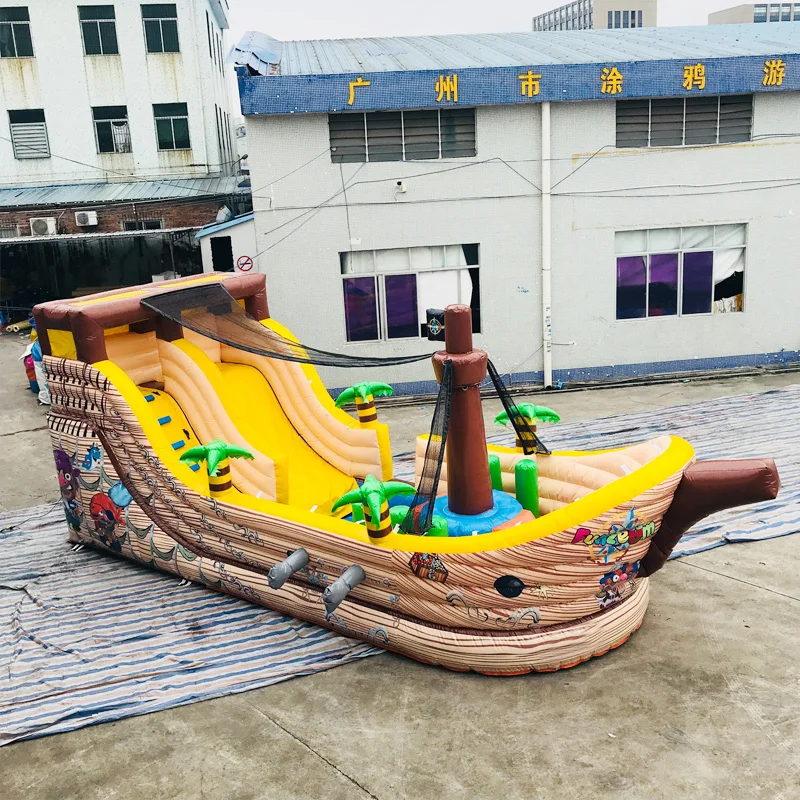 Популярный надувной замок для прыжков, надувной батут с пиратским кораблем