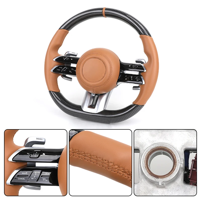 2024 Volant Lenkrad Carbon Steering Wheel for Mercedes Benz W205 W207 CLS W218 W217 C217 X217 W124 GLB C55 C63s C63 AMG Lenkrad