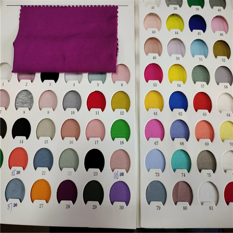 stock  t shirt  knitting 100% cotton  jersey knit sweater single jersey soft plain dyed solid knitted fabric