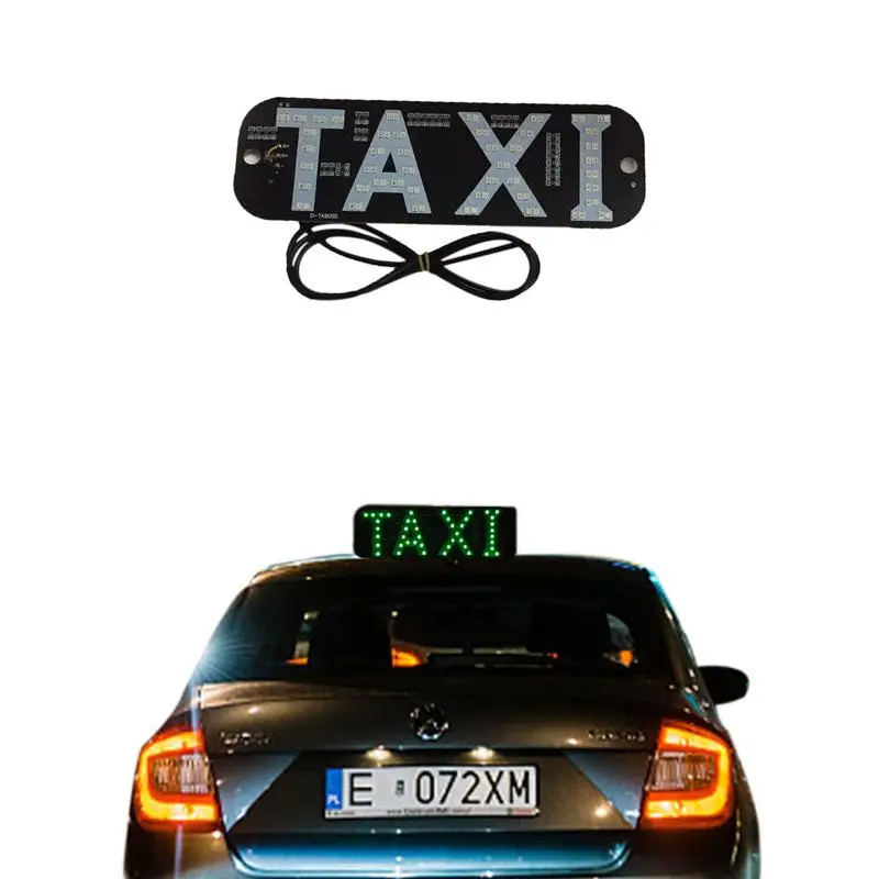 Taxi Sign Led Lamp Led Sign For Car 2 Color Changeable Taxi LED Light With DC12V Car Charger For Driver Blue Green