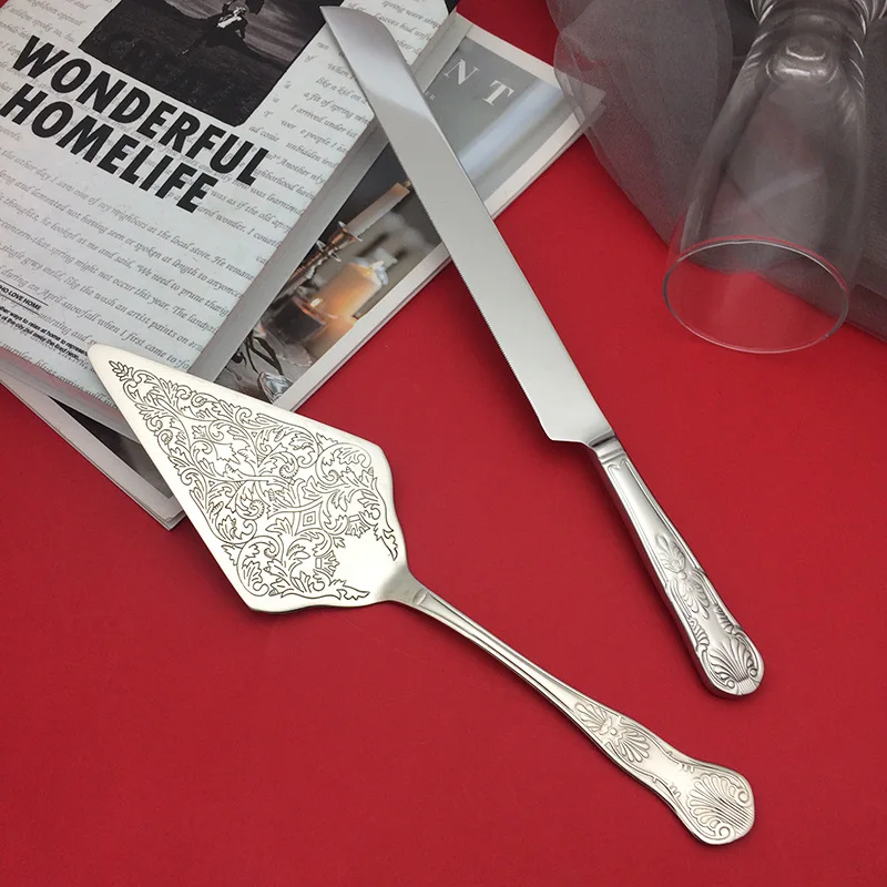 Wedding Cake Knife and Server Set - Premium, Beautifully Engraved Cutting Set - Elegant Keepsake for Newlyweds