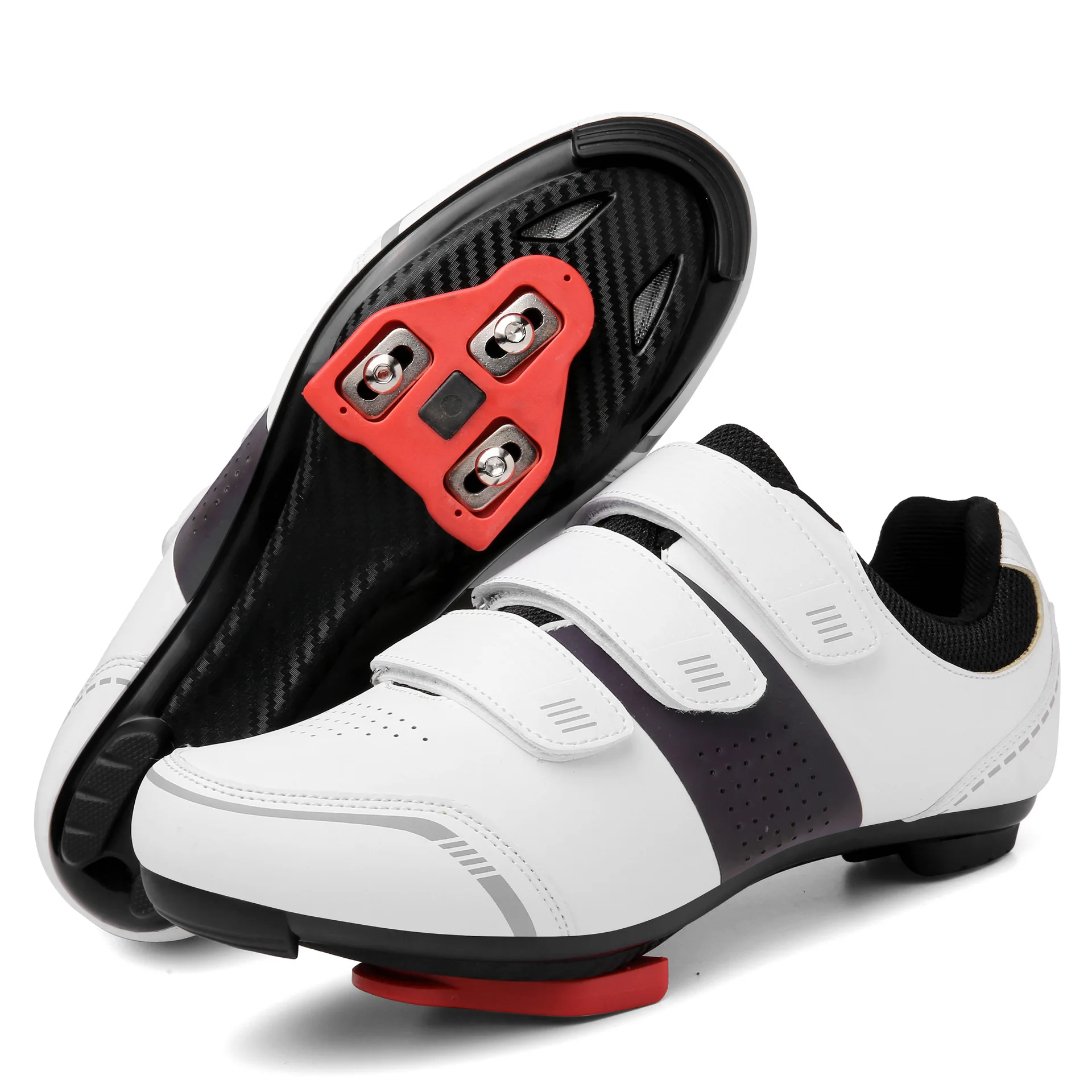 Luminous Reflective Road Cycling Shoes Hard-soled Road Bike Shoes Spinning Bicycle Training Bike Shoes with Locks