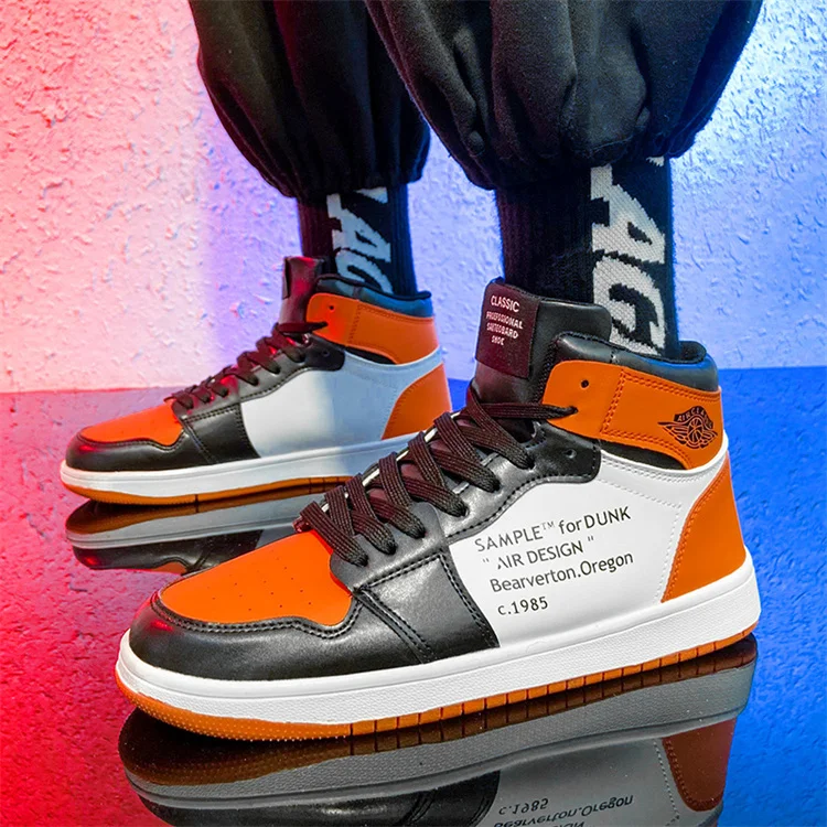 Manufacturer White Casual Shoes Wholesale Custom Black Blank High Top Sneakers