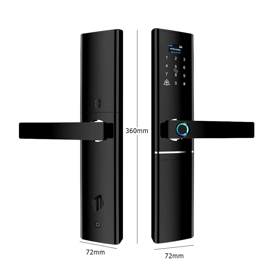 Wifi Tuya TTlock APP Finger print Handle Doorlock 6068 Mortise Deadbolt Cylinder Electron Keyless Smart Lock for Home Front Door