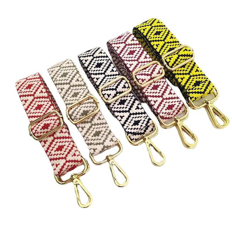 Custom 3.8 or 5 cm Wide Jacquard Strap Shoulder Bag Crossbody Adjustable Shoulder Strap for Bag