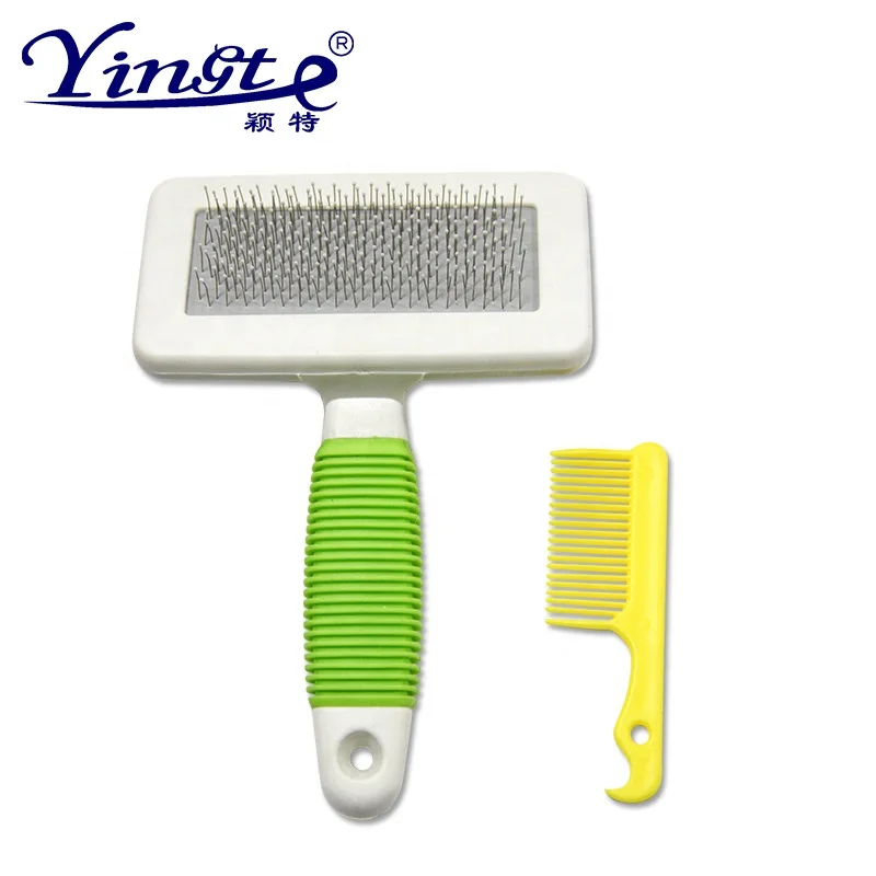
Factory Wholesale Cheap Pet Cat Dog Hair Grooming Slicker Brush With Small Comb 