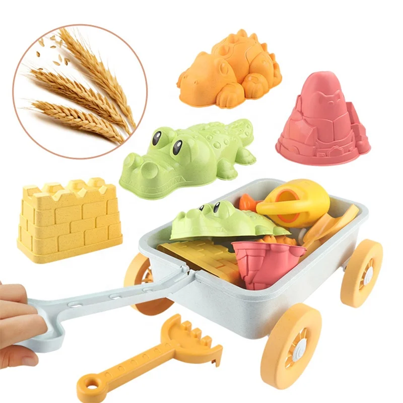 Children Garden Tools Toy Set Outdoor Toy Vehicle Wheelbarrow Small Wagon Beach Sand Toys for Kids