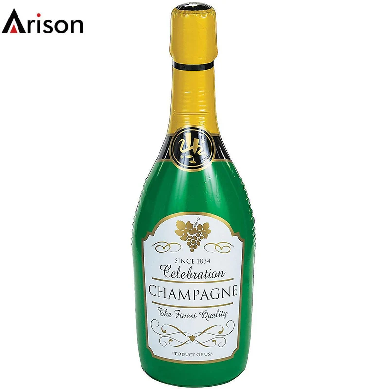 Factory cheap durable OEM PVC inflatable beer bottle model toy inflatable advertising bottle toy environmental customizable