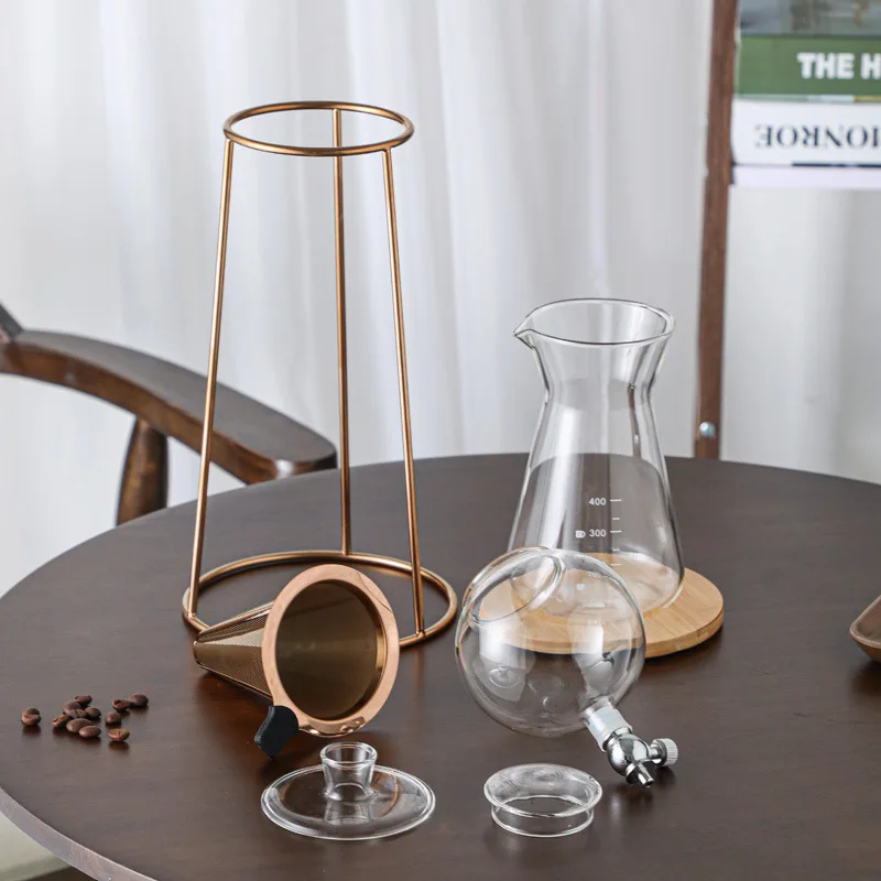 Stainless Steel and Borosilicate Glass Cold Brew Coffee Maker Set Ice-Cold Dripper for Perfect Coffee