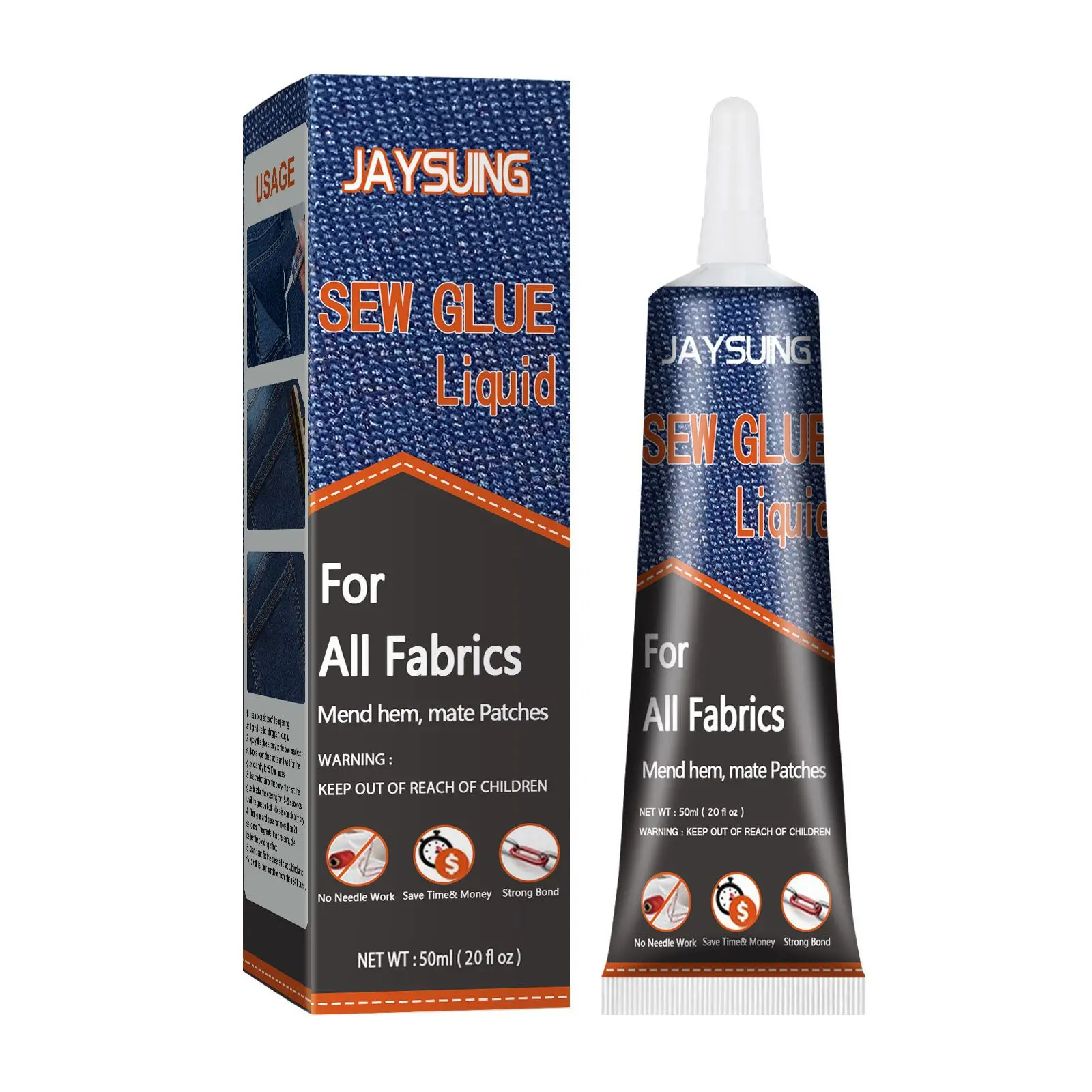Jaysuing High quality strong multi-functional secure garment sewing gluewater stick repairing polyester fabric repair glue