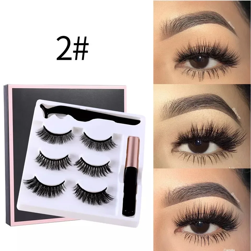 Queena High quality magnetic eye lashes false eyelashes kit with magnetic eyelash kit private label natural magnetic eyelash