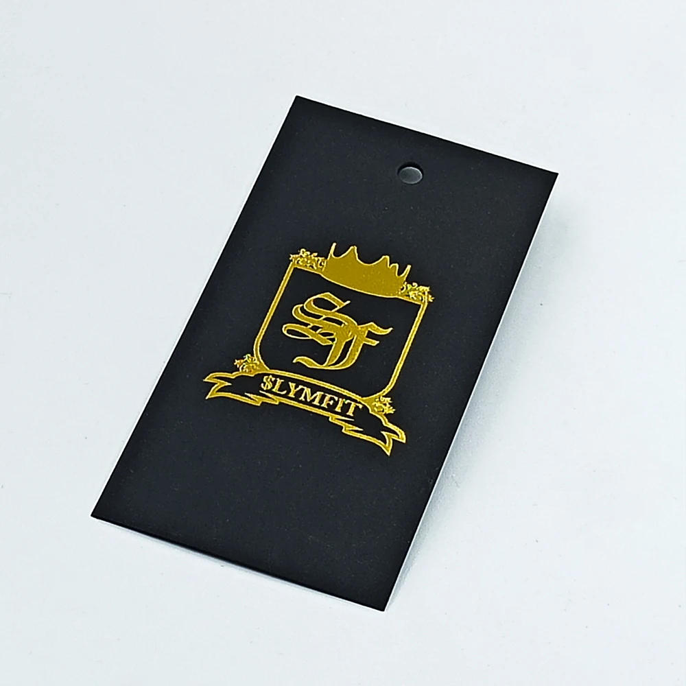 High Quality Custom Clothing Hang Tags With Gold Foil Printing Paper Tags