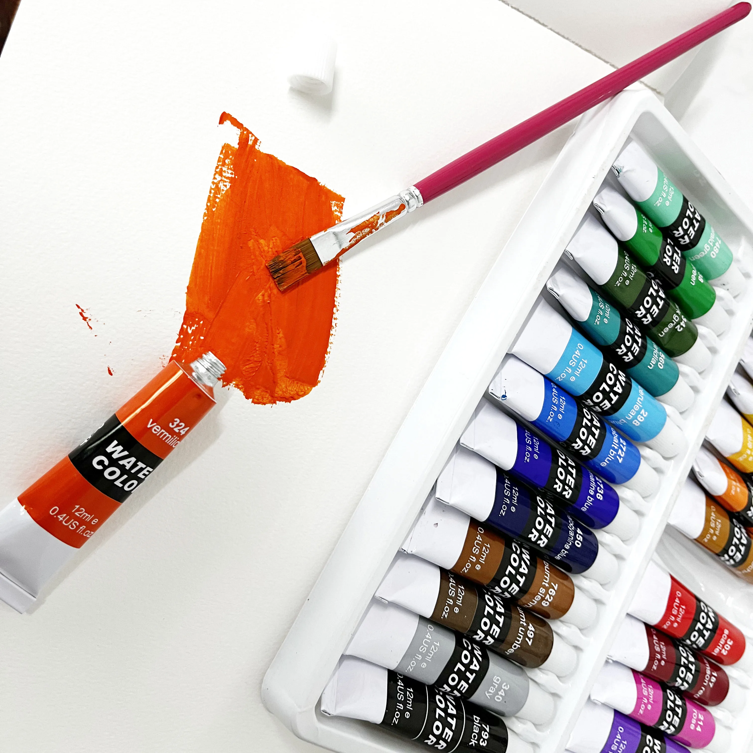 XinyiArt Professional Painting Supplies Set 24 Tube Water Color Paints Watercolor Paint Kit for Artists Beginners