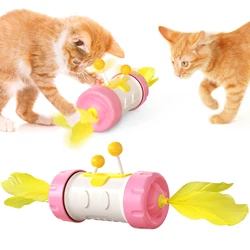 wholesale cat ball stick chew for aggressive chewers cat spin leaky ball tickle stick cat toys