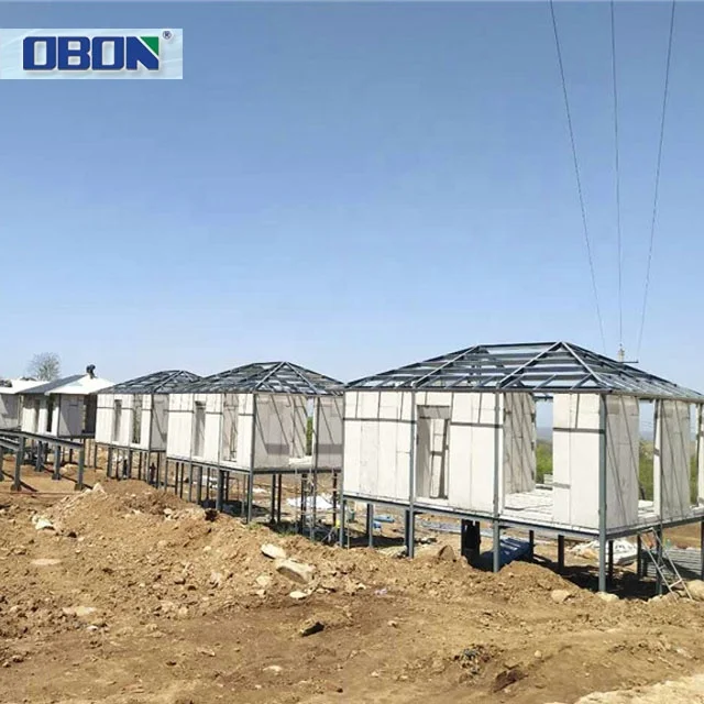 OBON Light Weight Home Wall Concrete Eps Cement Sandwich Prefabricated House modular Eps Cement Prefab House