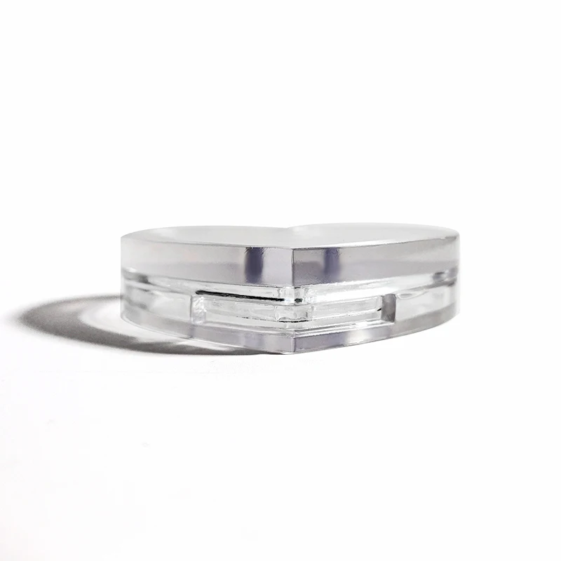 Custom empty blush face makeup powder case palette container pressed powder compact case heart container plastic