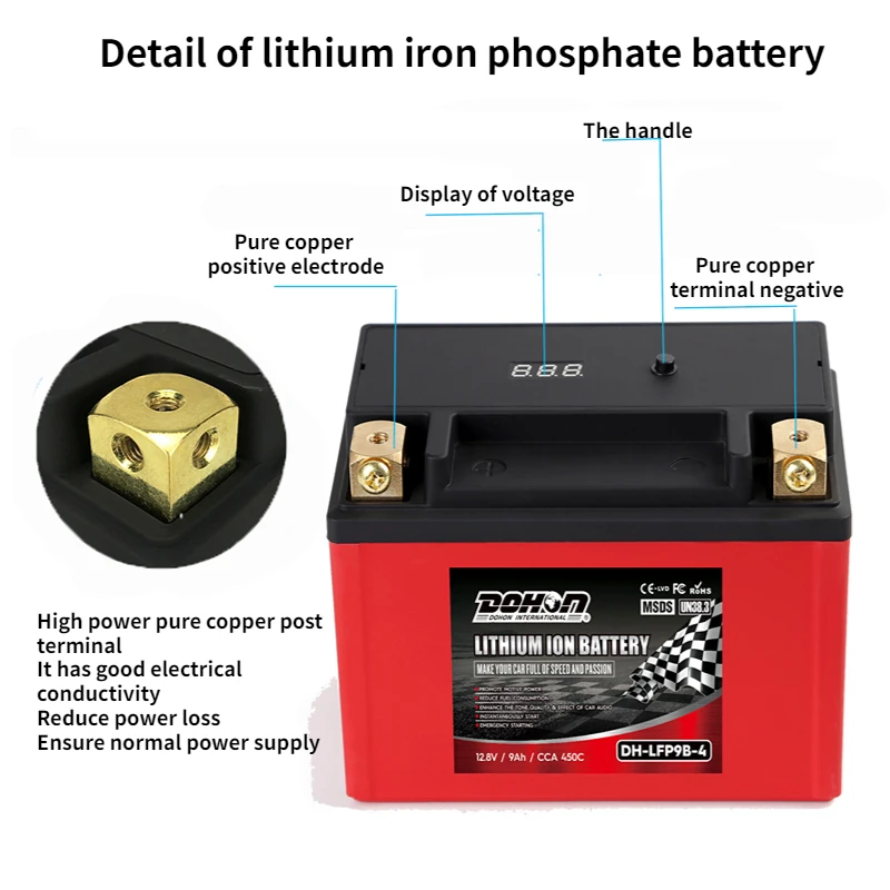 LFP9B-4 12V 5ah Sealed Maintenance-free Lead Acid start Battery 12V5  MOTORCYCLE