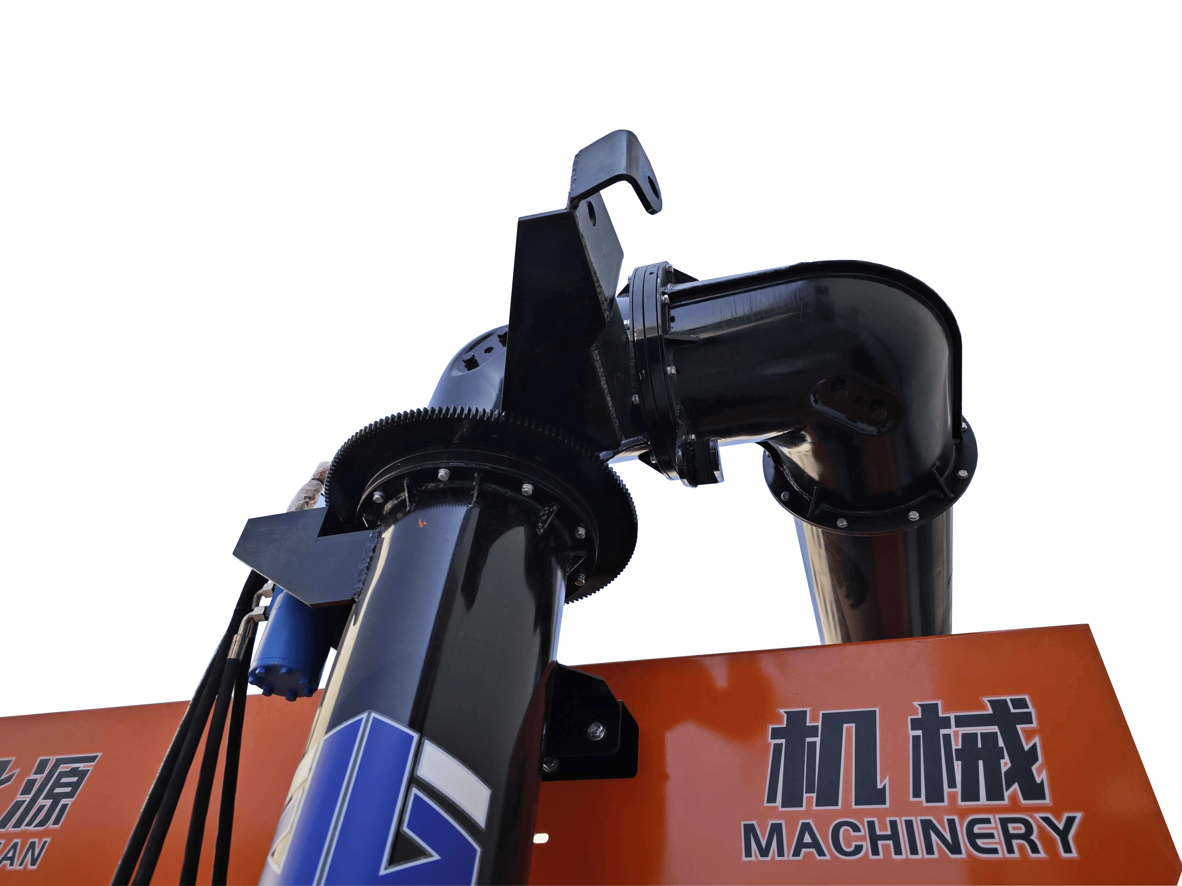 Tractor trailed Grain chaser with rotating auger for grain transporting and unloading