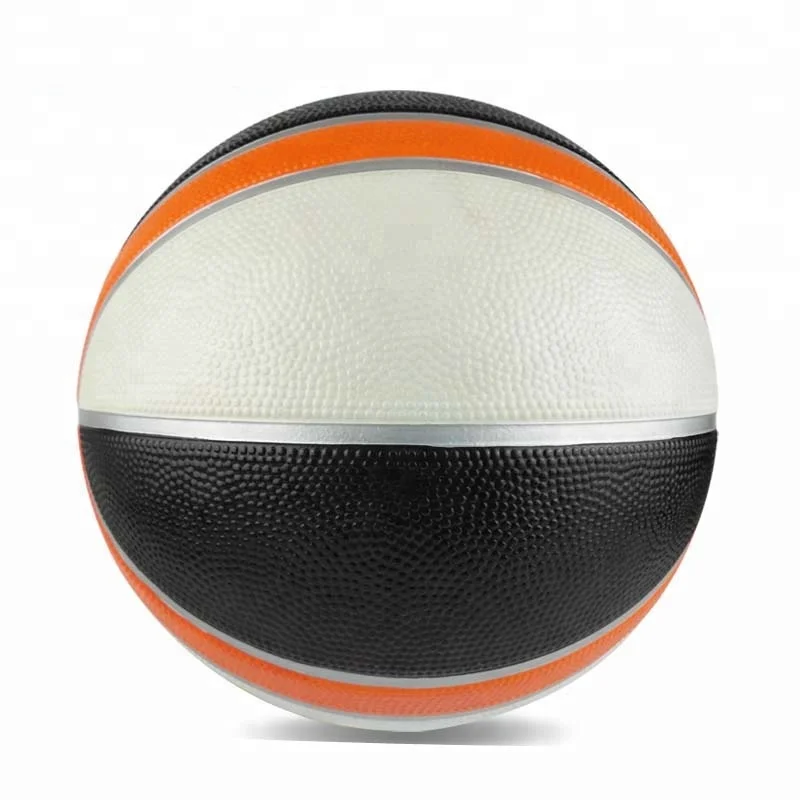 Wholesale Inflatable Colorful Sports Ball With Silver Line Rubber Basketball Ball