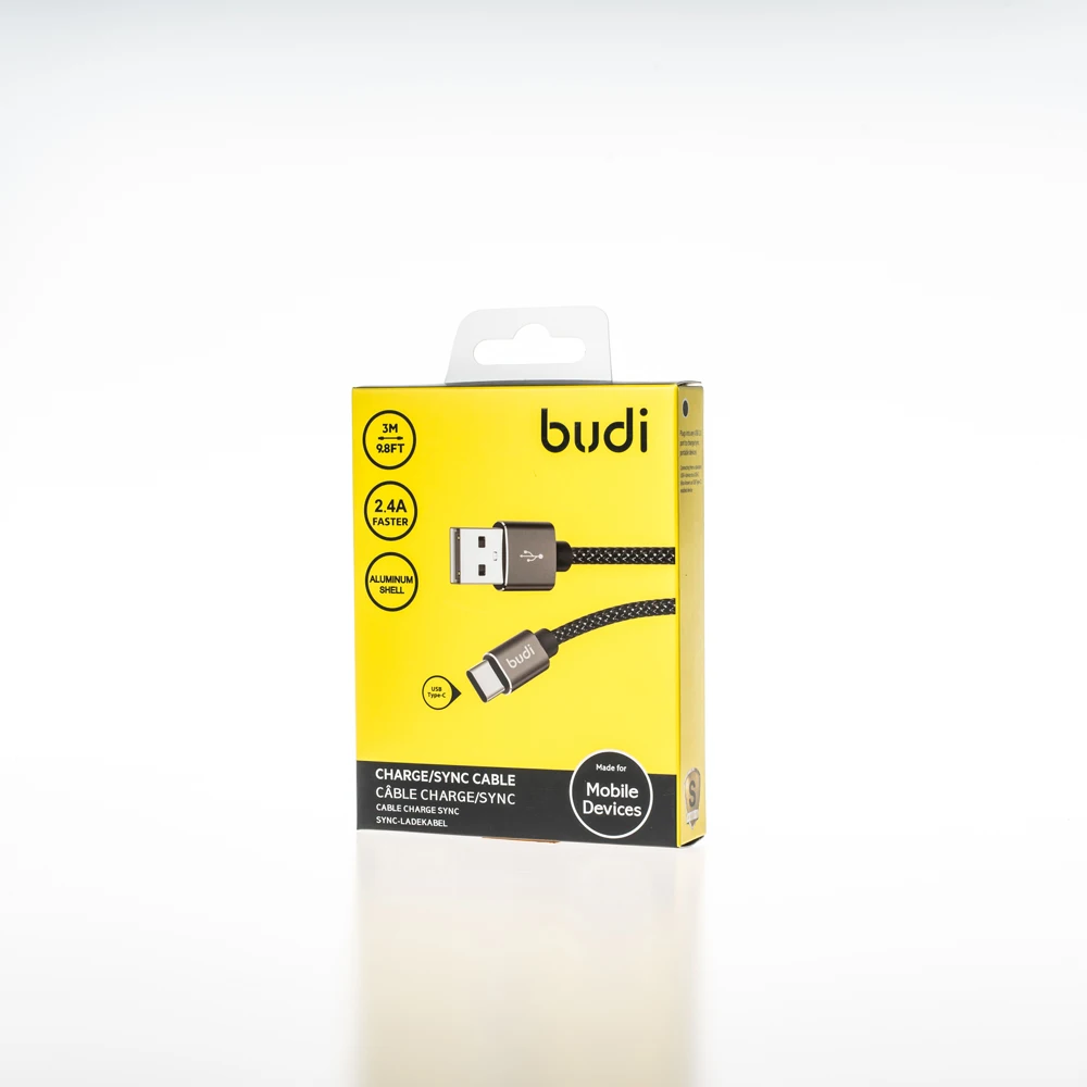 
2020 hot sell manufacturer phone accessory three meter nylon braided 3m fast charging type c usb-c cable with packaging boxes 