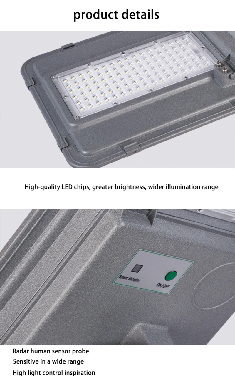 High lumen saving aluminum smart remote control water proof 60w 100w 300w all in one led solar street lights with motion sensor