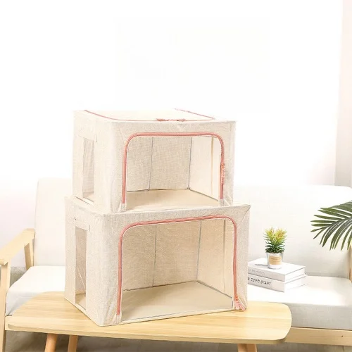 Folding dirty clothes round toy cotton rope fabric woven basket storage  organizer bag baskets