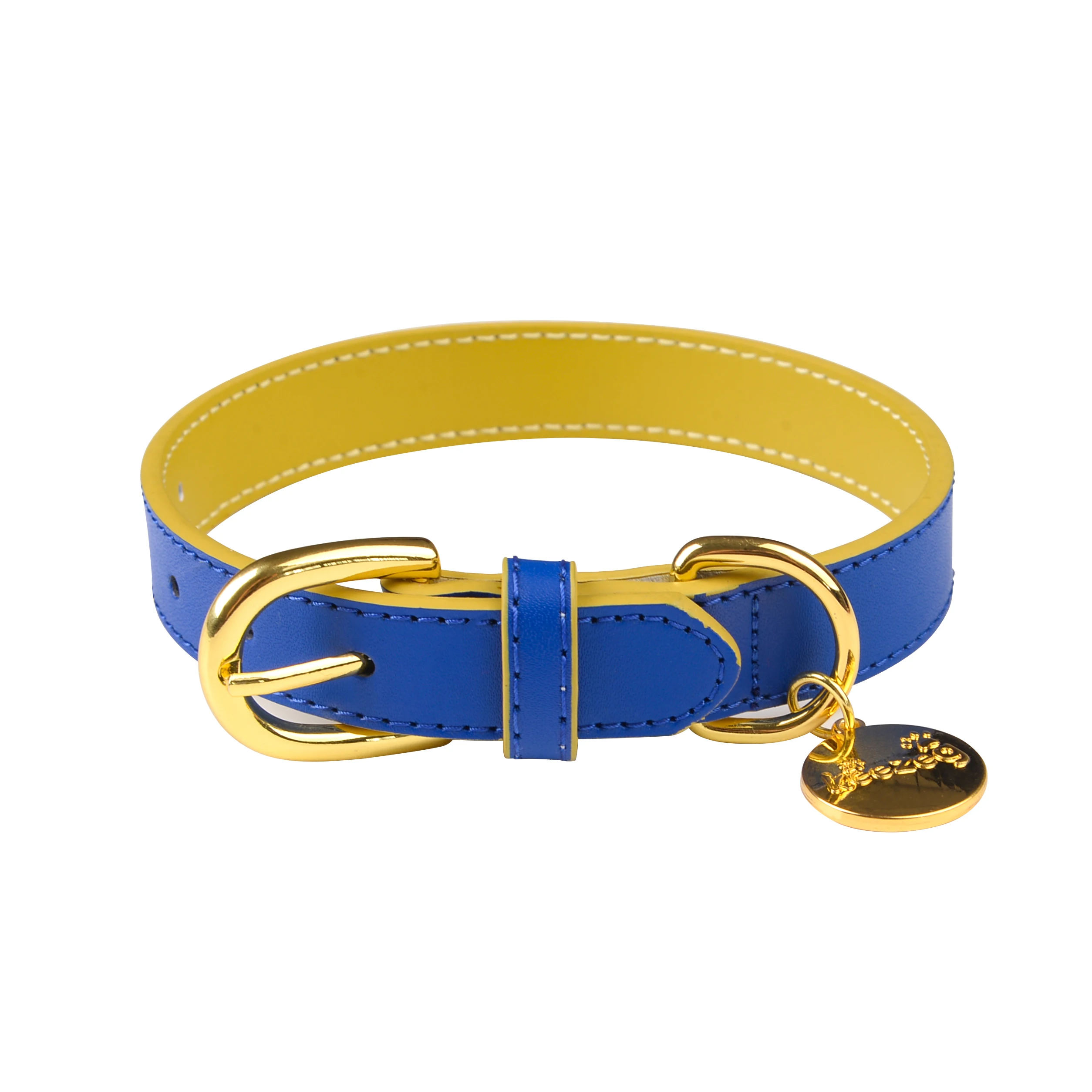 2021 New Contrast color Designer pet dog collar leather