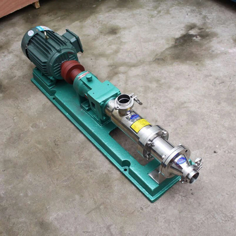 1 HP High Viscosity SS304 Stainless Steel Sanitary Mono Single Screw Pump With Stainless Steel Trolley