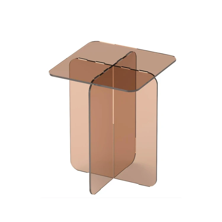 Modern Small Furniture Living Room Slide Under Couch Sofa Snack End Table Clear Acrylic Rectangle Round Modular Coffee Table