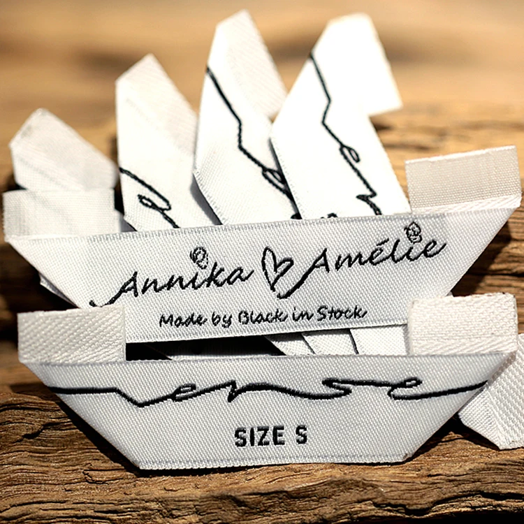 Custom Clothing  Brand Name Logo Design And Product Series Woven Label Tag Garment Cheap Price Custom Logo Labels For Clothes