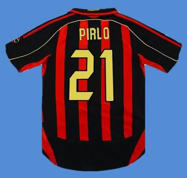 
Custom adults shirt retro 92 93 06 07 Soccer Jerseys shirt Custom Vintage white and red PIRLO Shirt Football uniform 