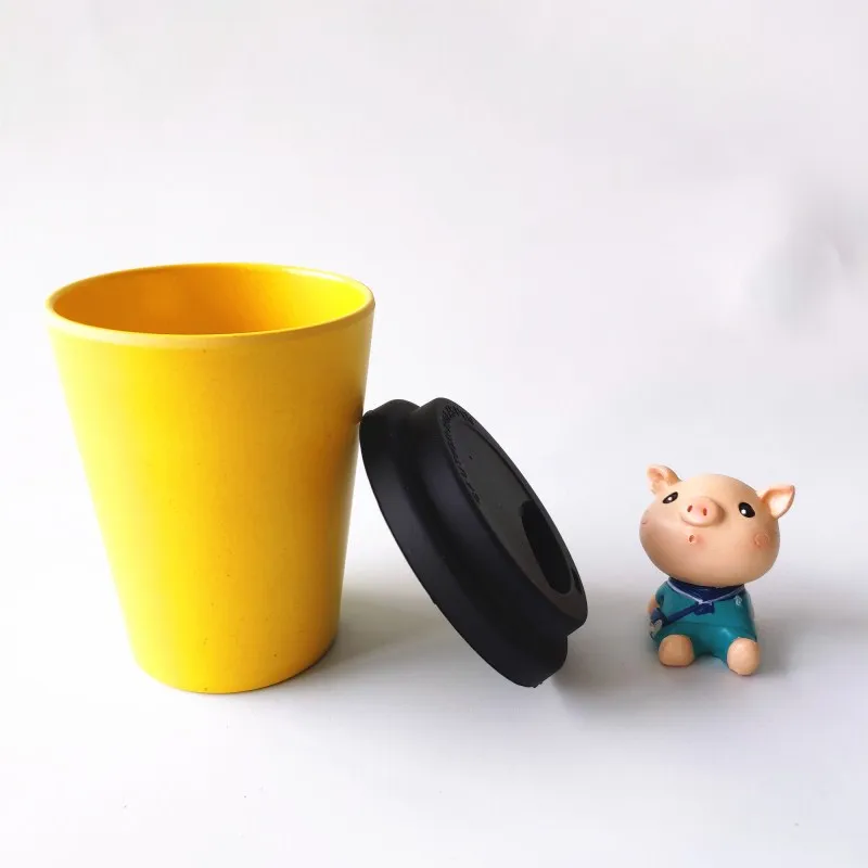 Eco Friendly Nature Material Reusable 450ml 16oz PLA Tea Coffee Mug Travel Mug Take Away Bamboo Fiber Mug Melamine Free