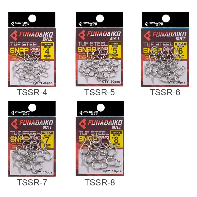 Funadaiko New Fishing Rings Stainless Steel High Quality Strengthen Solid Ring Lure Connecting Ring Fishing Accessories