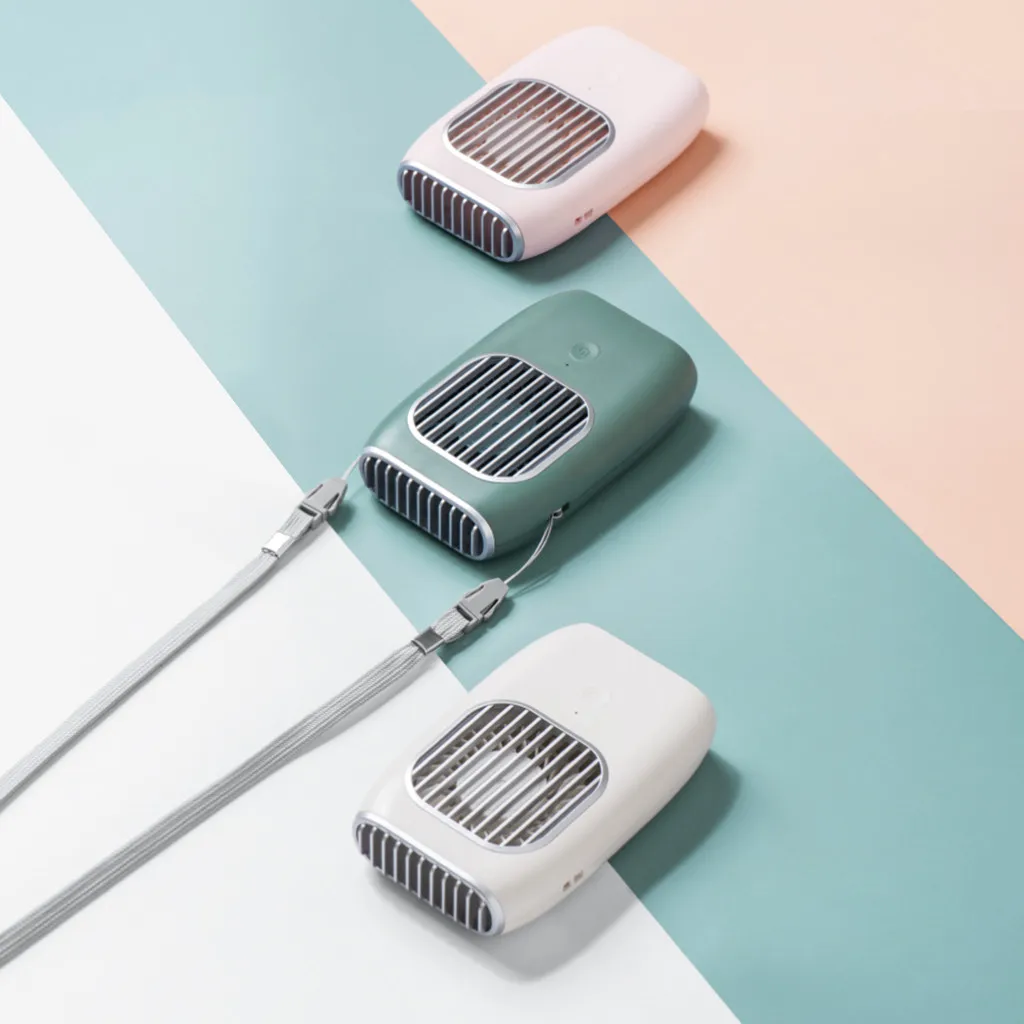 Wogozan 2 in 1 Neck Hanging Handheld Fan Desk Small Portable Rechargeable Hand Mini Fan