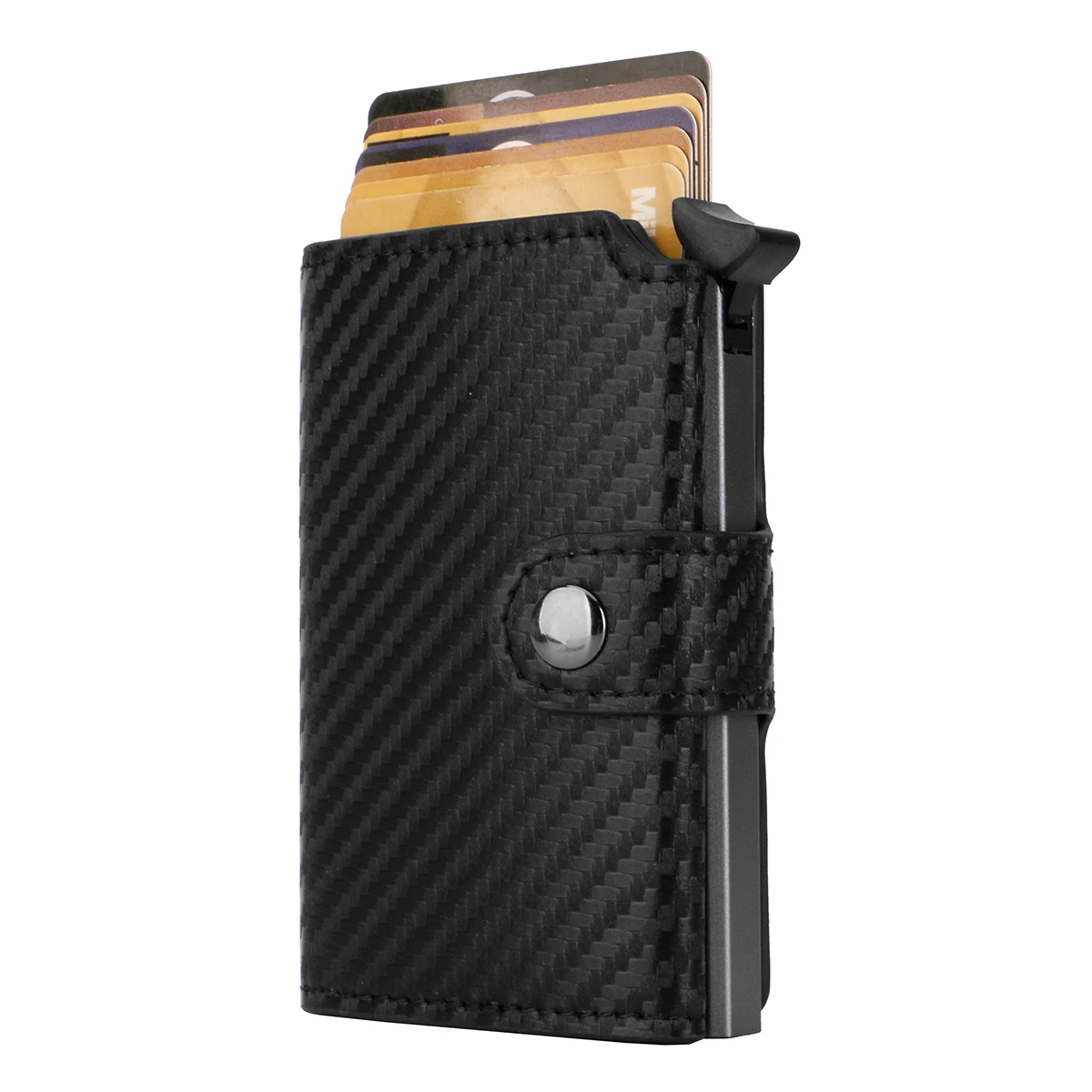 2023 Men minimalist Aluminum pop up wallet RFID blocking card holder leather wallet