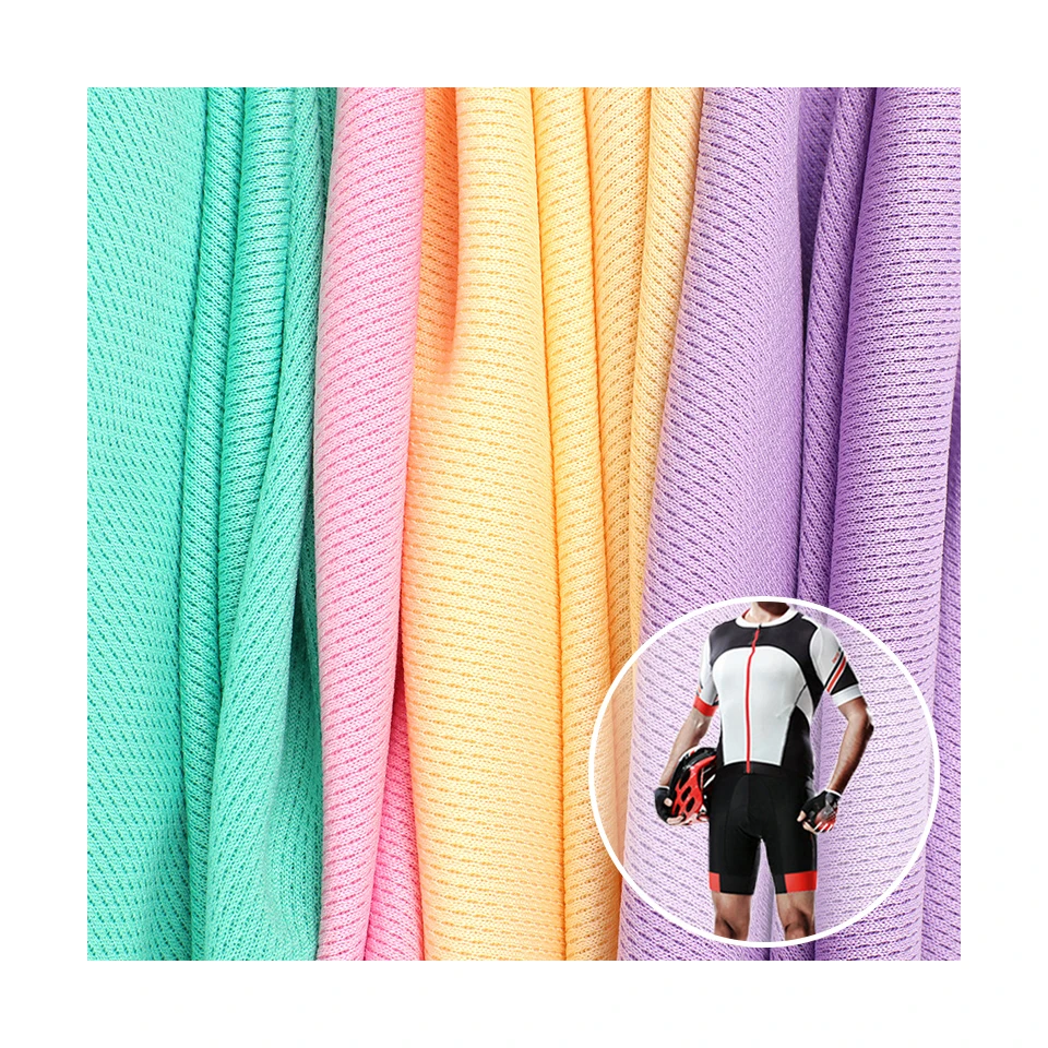100%P Bird Eye Mesh Fabric 75D72F Wicking Breathable Knitted Quick Dry Net Fabric for Jersey or Lining