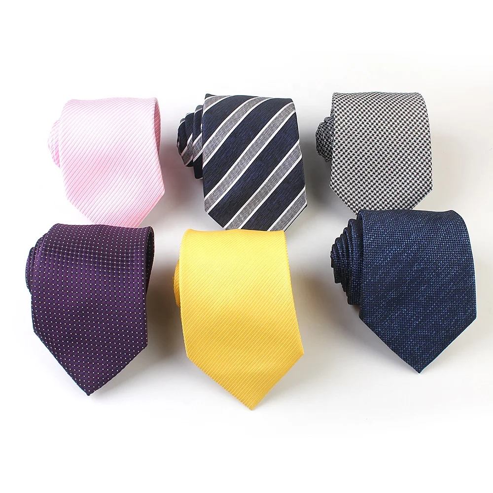 Polyester Ties Male Neckties Wholesale Clip Cufflinks Handkerchief Neckties 8cm Cheap Price Promotion Herren Krawatten Neckties