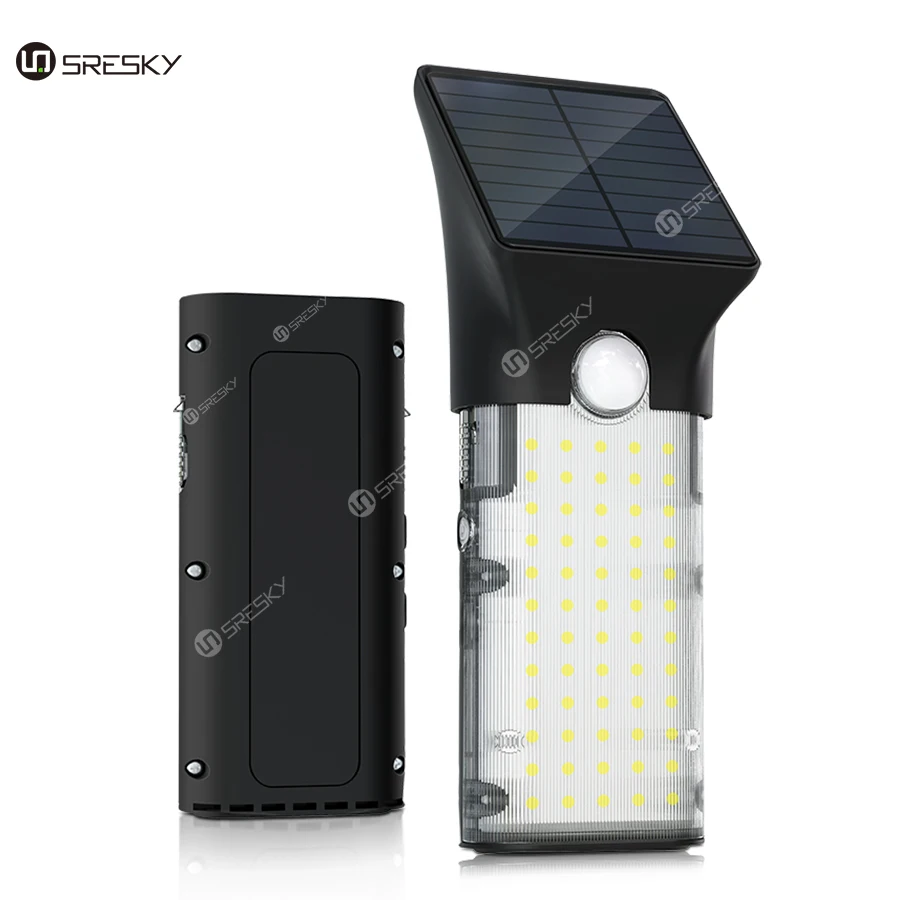 SRESKY New multifunction solar energy led wall lights rechargeable emergency camping portable solar lamps
