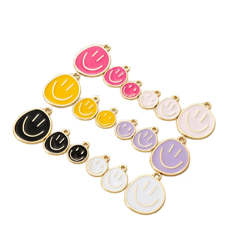 New Arrival Creative Colorful Enamel Pendants Happy Smile Face Pendant