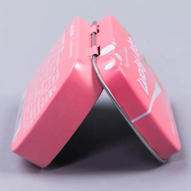 Small tin metal box for sugar-free mints packaging